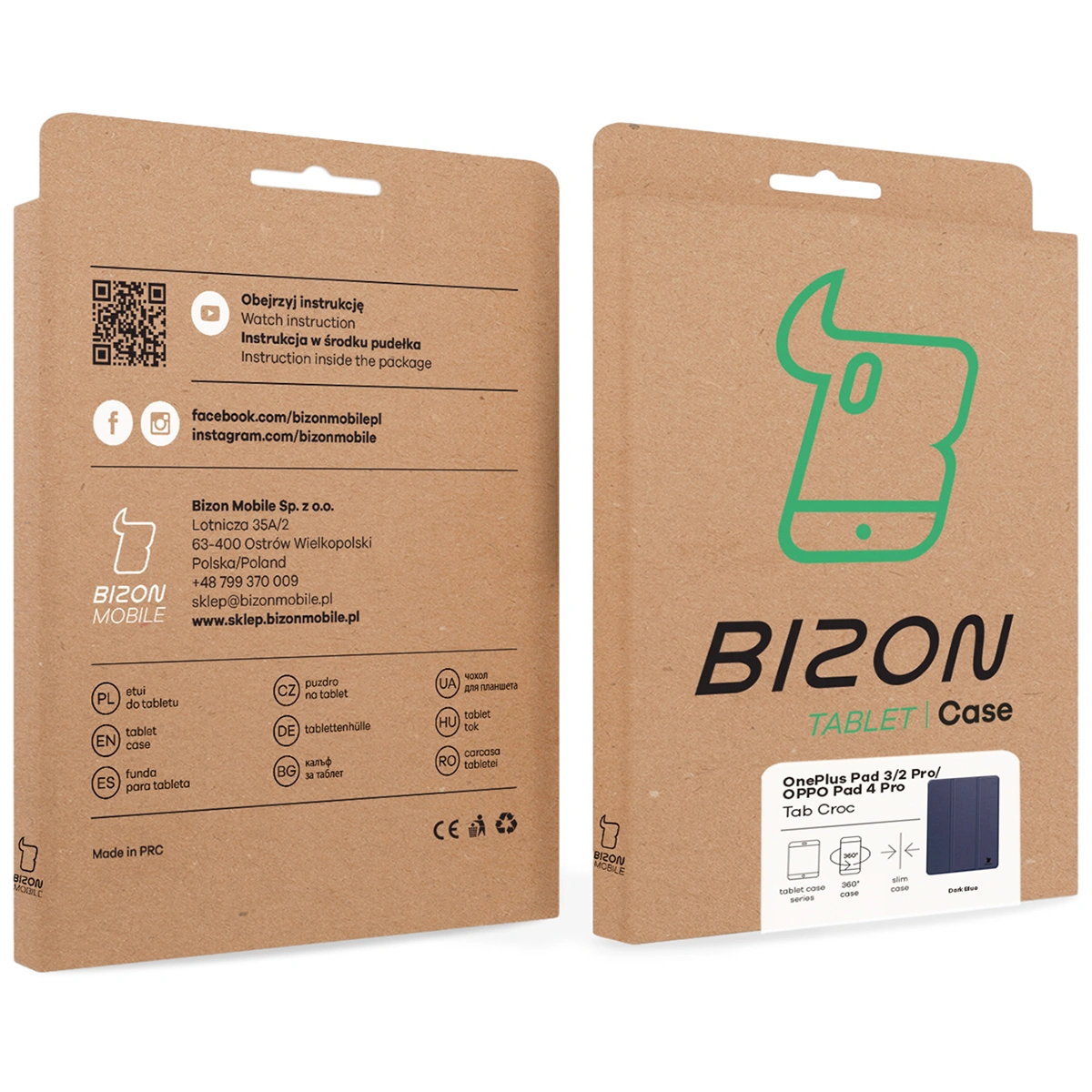 Kraftowe pudełko Bizon Case z dedykowaną etykietą do OnePlus Pad 3 / OnePlus Pad 2 Pro / OPPO Pad 4 Pro